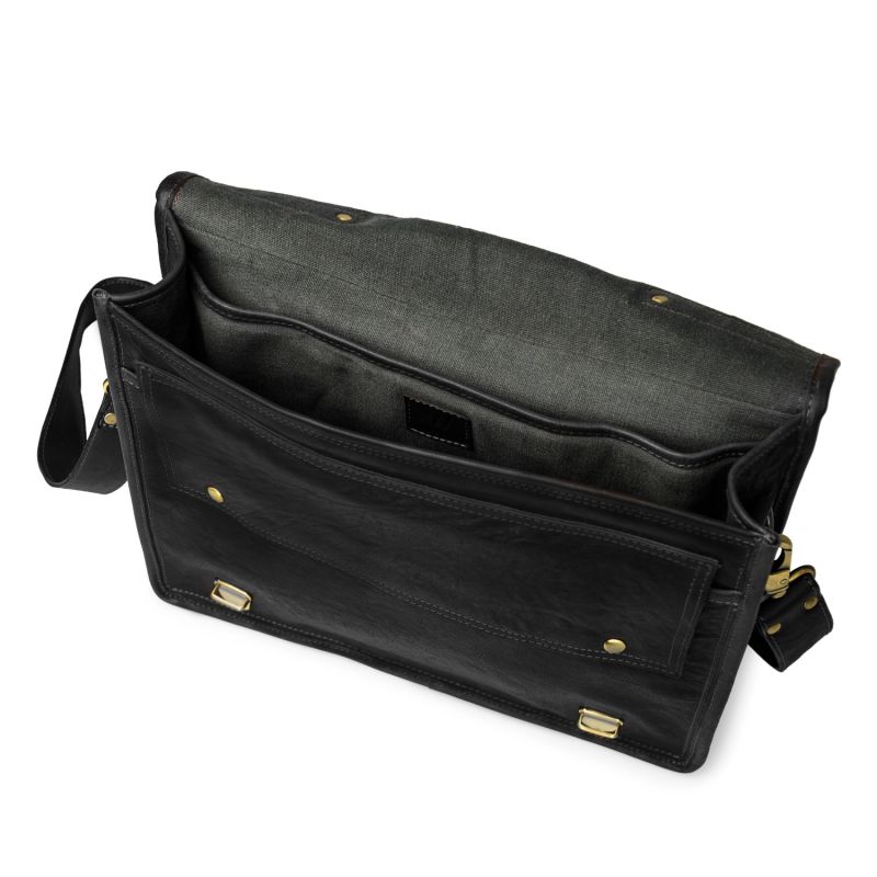 Wandering Soul Black Leather Messenger Bag image