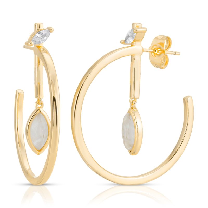 Marquise Dangle Hoops - Mother Of Pearl image