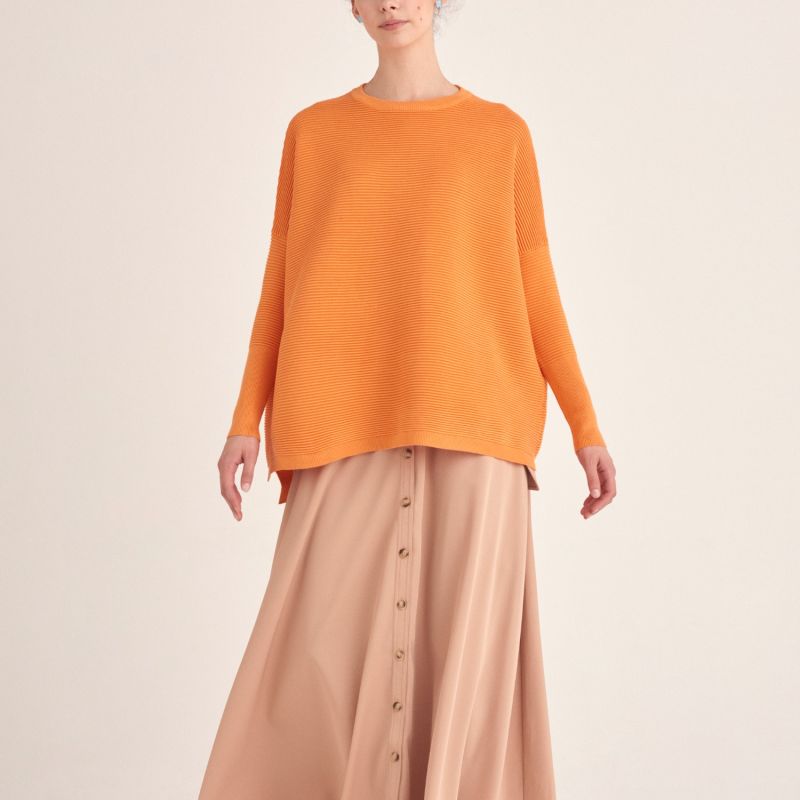 Paisie Ribbed Jumper In Orange image