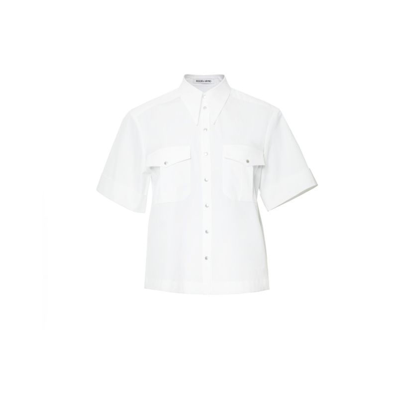 April Short-Sleeved Blouse In Pure White image