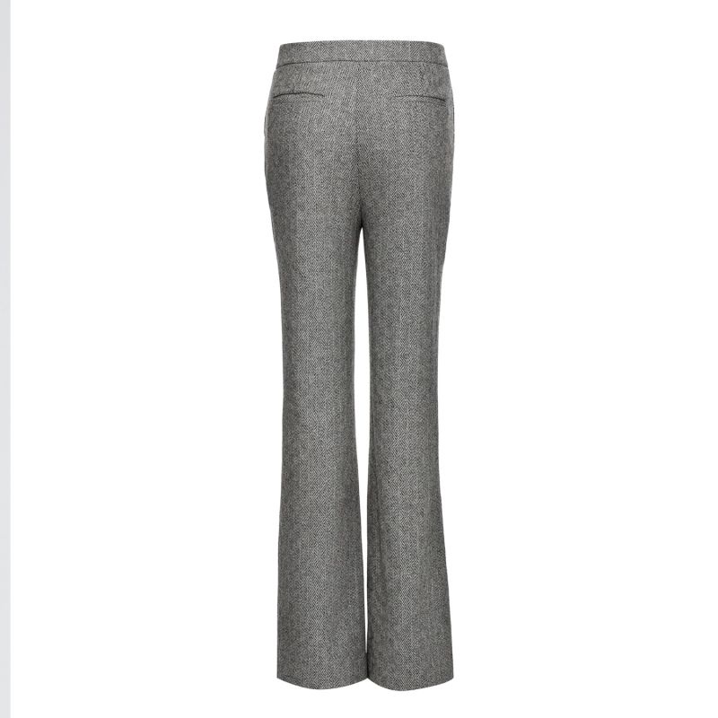 Marled Grey Straight-Leg Pants image