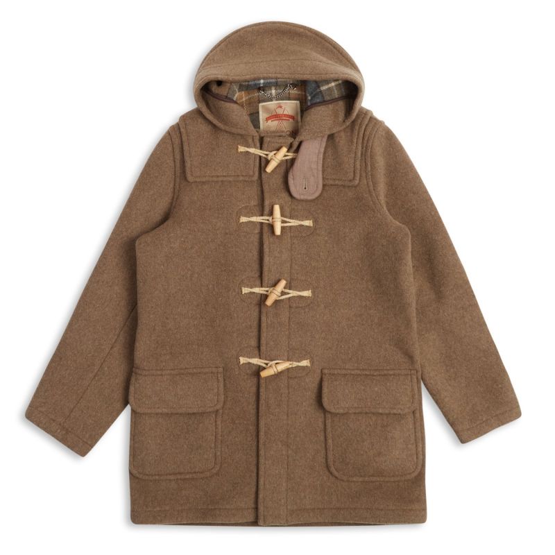 Water Repellent Wool Duffle Coat - Mushroom image