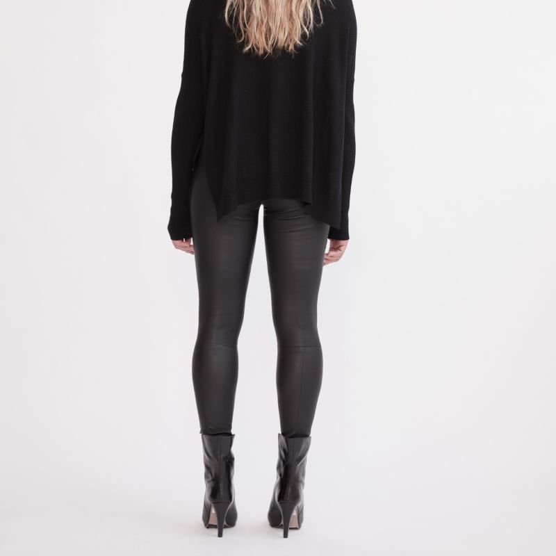 West Broadway Legging In Black Stretch Leather image