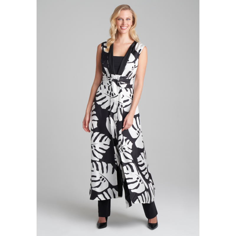 Emelia Reversible Silk Vest In Zampa Bianca image