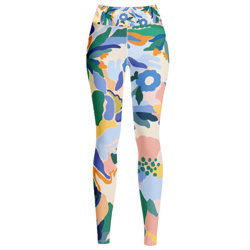 High Waist Yoga Leggings In Afternoon Garden image