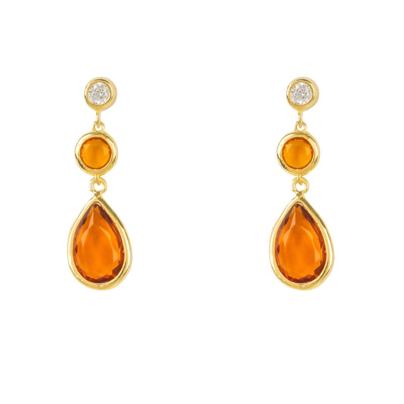 Tuscany Gemstone Drop Earring Gold Citrine image