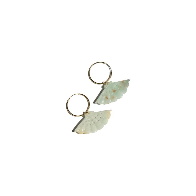 Fan Jade Pendant Earrings image