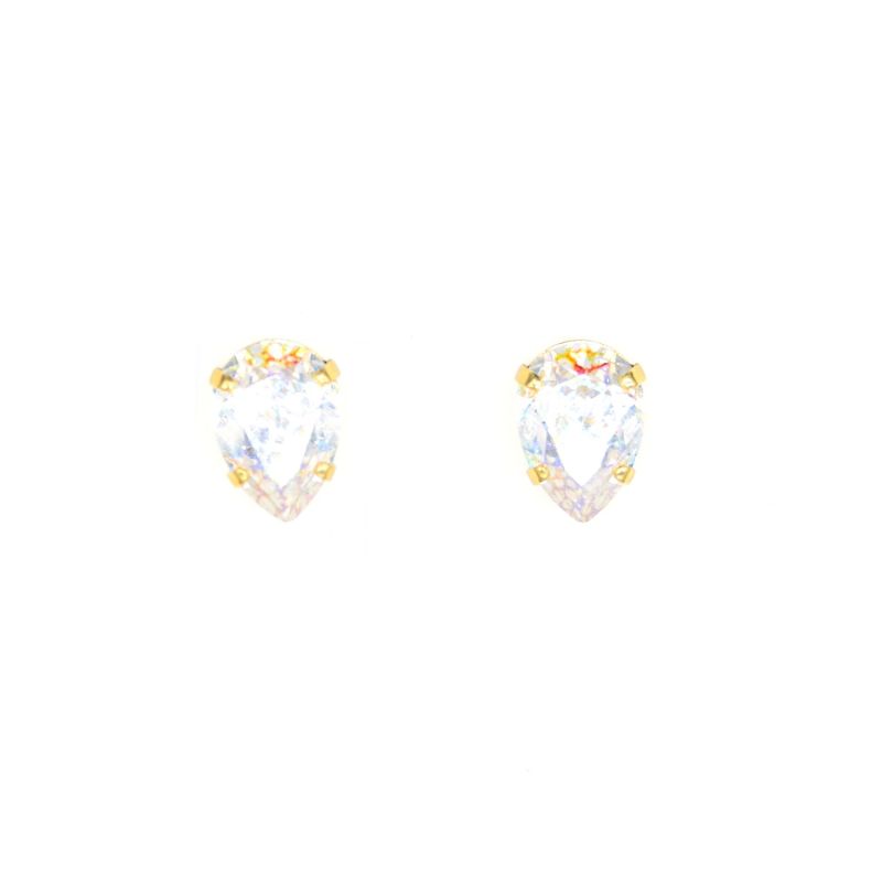 White Patina Drop Stud Earrings image