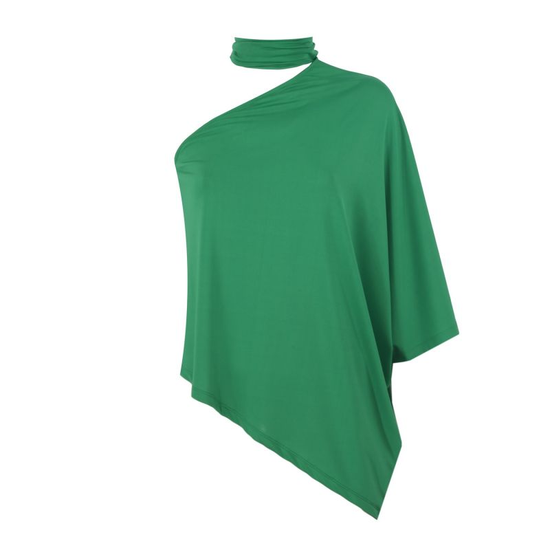 Camilla One Shoulder Top In Green image