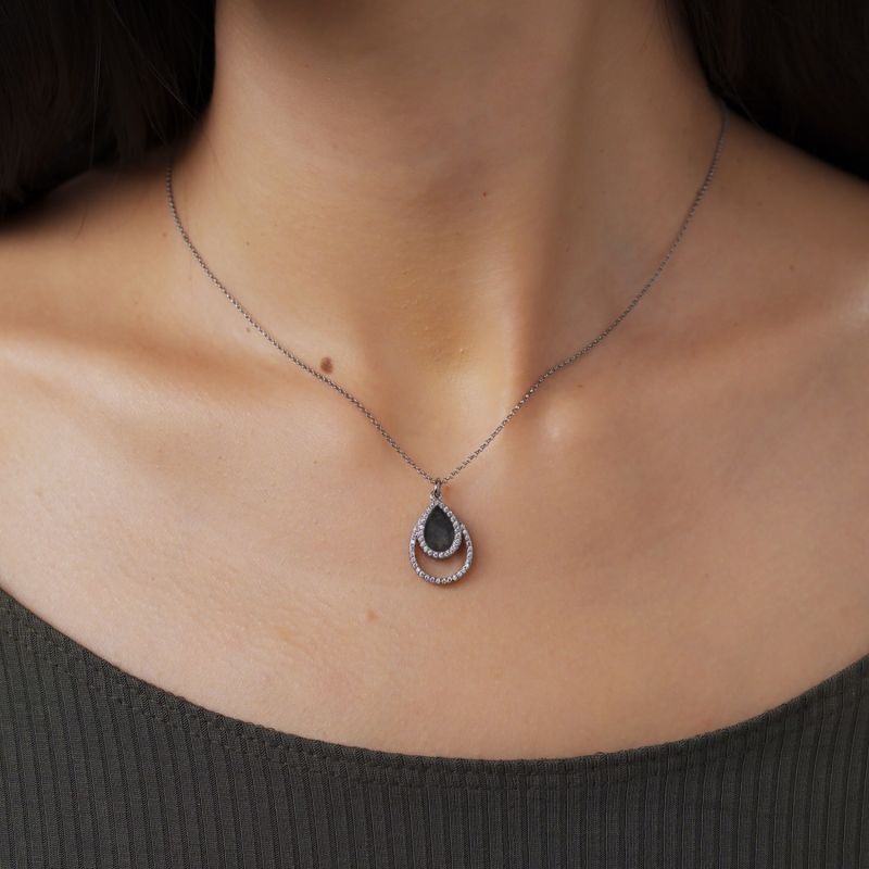 Aqua Necklace In Black Jade II image