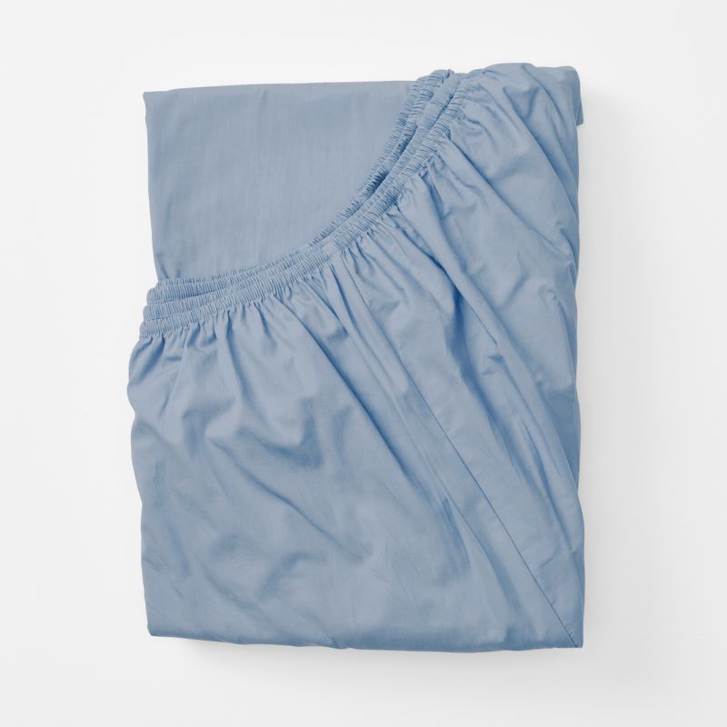 Queen Fitted Sheet In Half Blue image