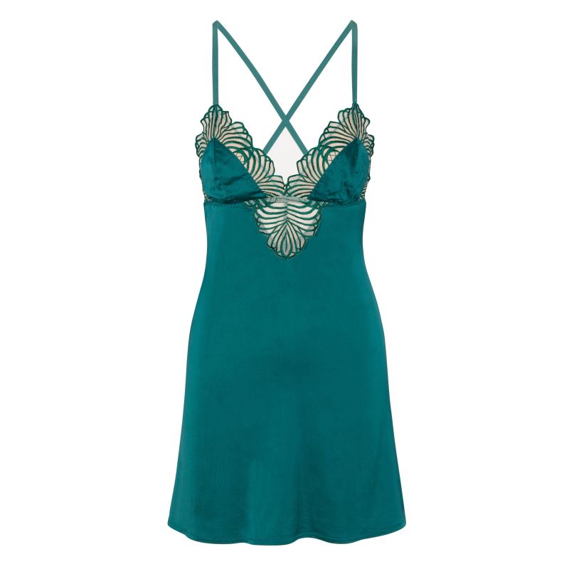 Queen Of Cups Emerald Green Satin Slip Dress image