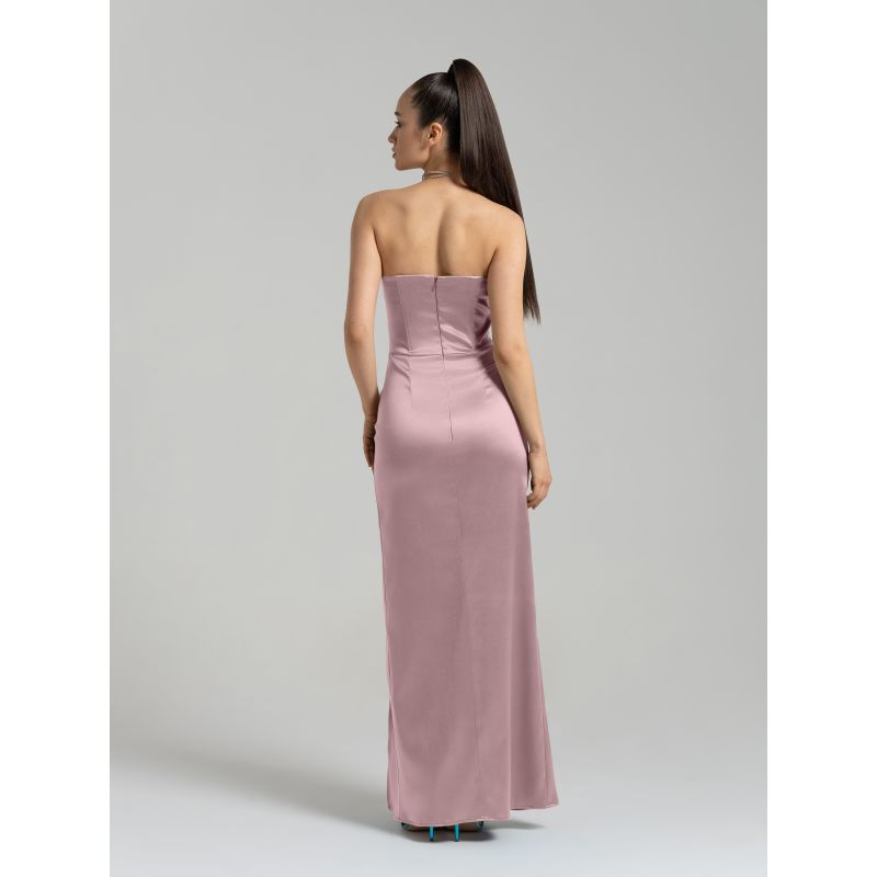 Queen Of Hearts Satin Maxi Dress - Soft Pink image