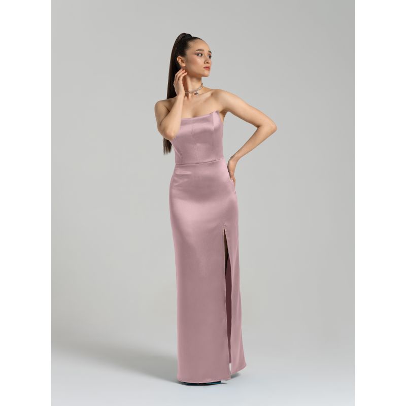 Queen Of Hearts Satin Maxi Dress - Soft Pink image