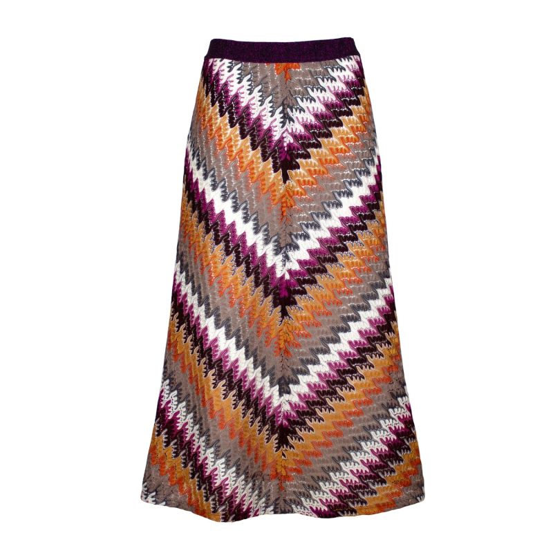 Multi Color Pointelle-Knit A-Line Skirt image