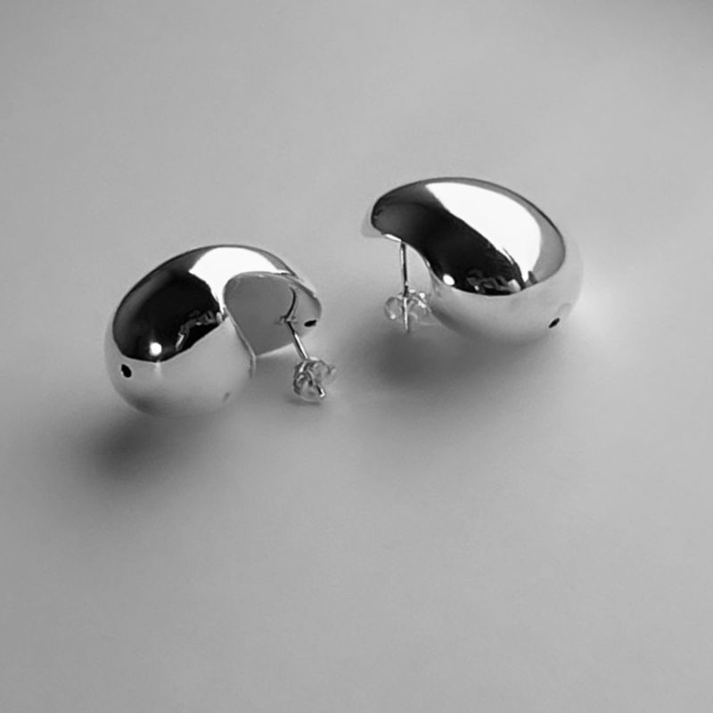 Quick Silver Blob Earrings, Sterling Silver image