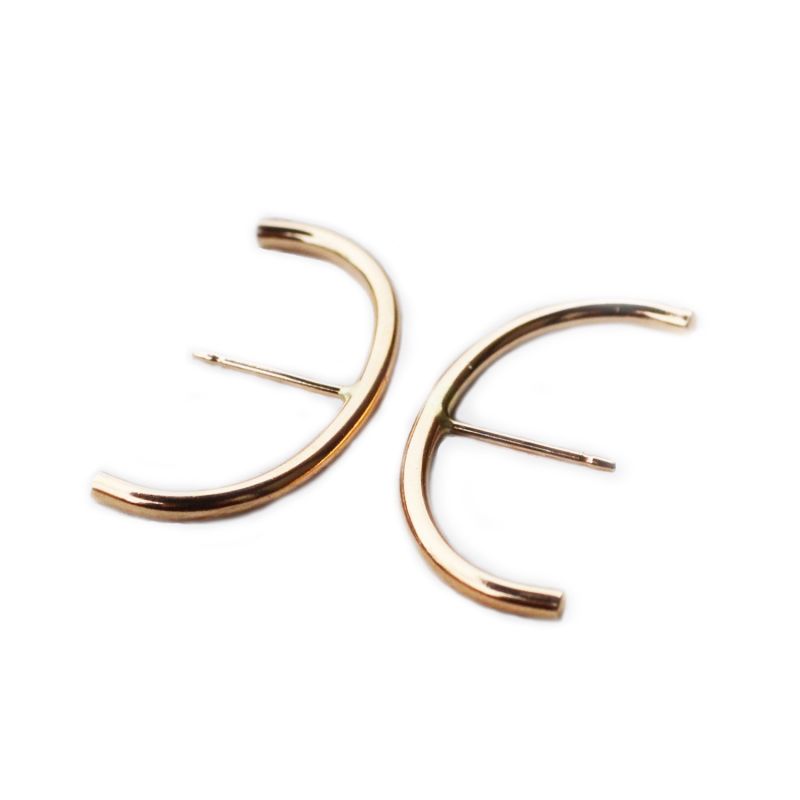 Minimalist Ear Suspension Hoop Gold image