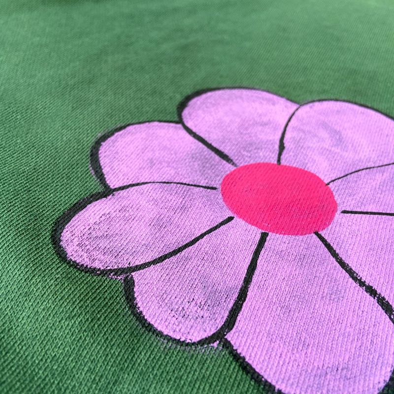 Green Hand Painted Floral Sweatshirt image