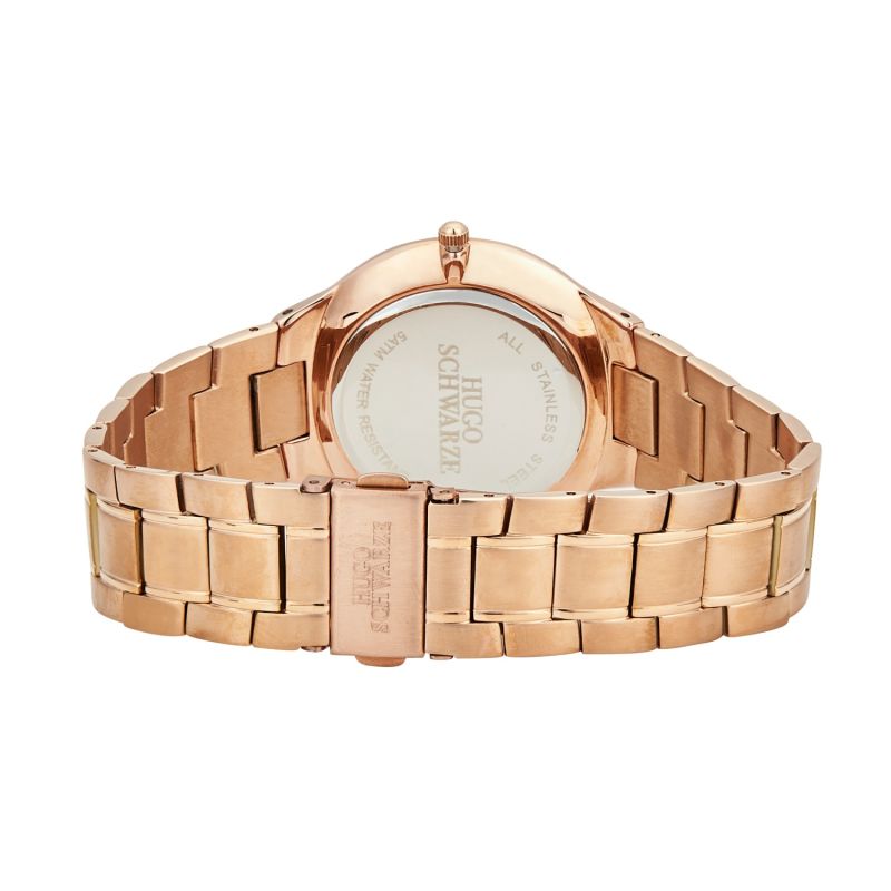 Hugo Schwarze Kahlo Rose Gold and White Bracelet Watch Mens image