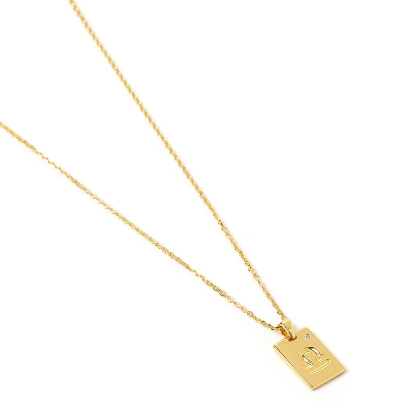 Libra Zodiac Gold Tag Necklace image