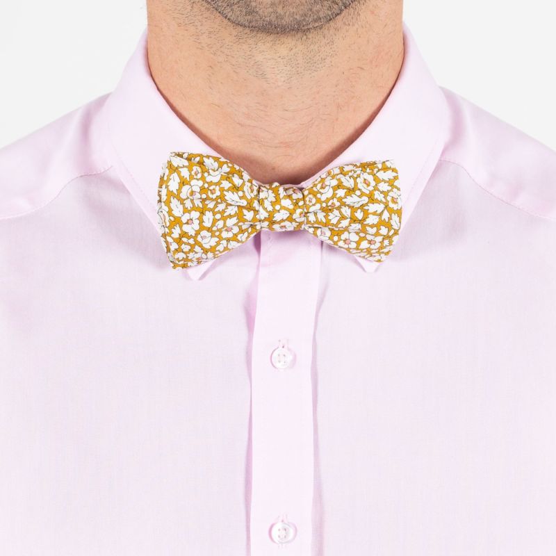 Mustard Liberty Feather Meadow Bow Tie image