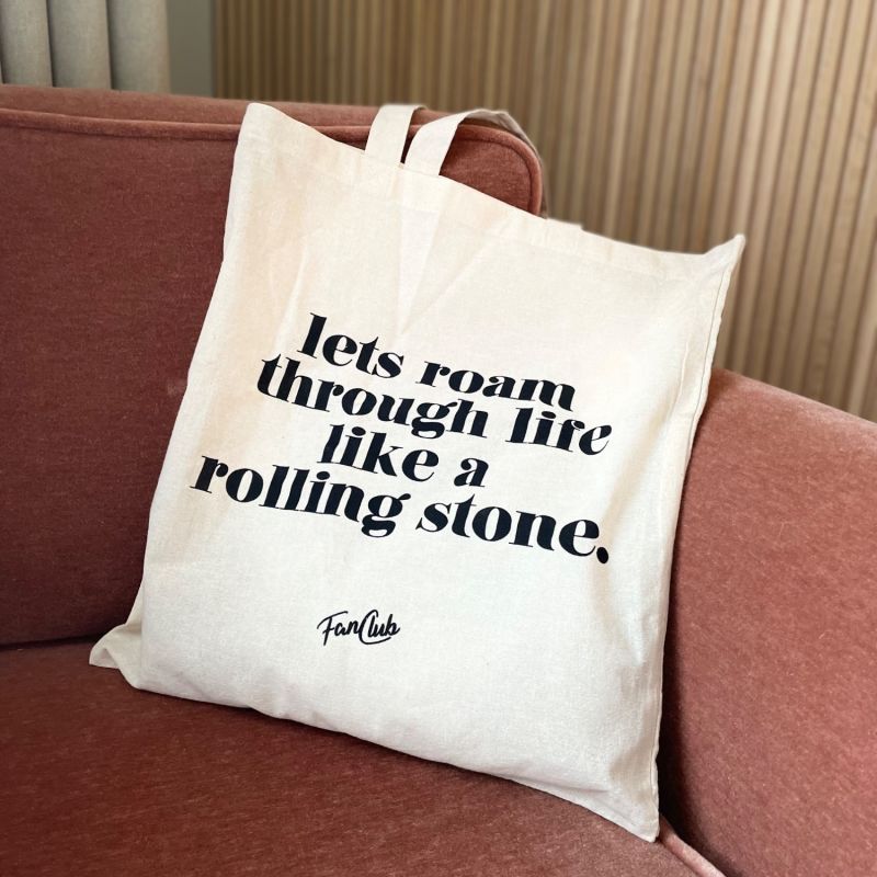 Lets Roam Through Life Like A Rolling Stone Slogan Cotton Tote Bag image