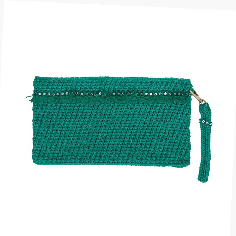 Corfu Crochet Clutch In Green image