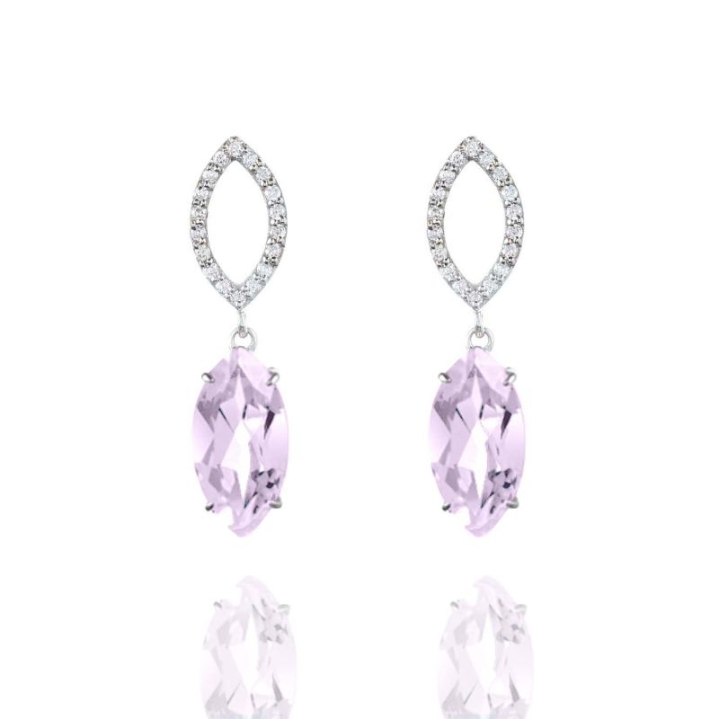 Purple Amethyst & Diamond Earrings image