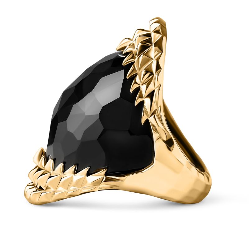 Black Vampire Bite Ring Gold image