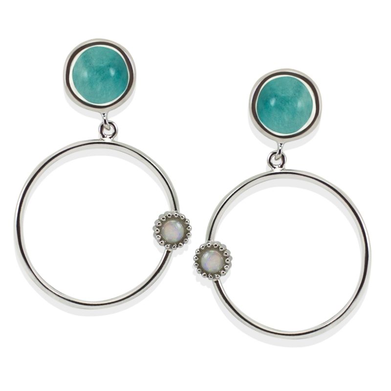 Satellite Amazonite Hoop Earrings image