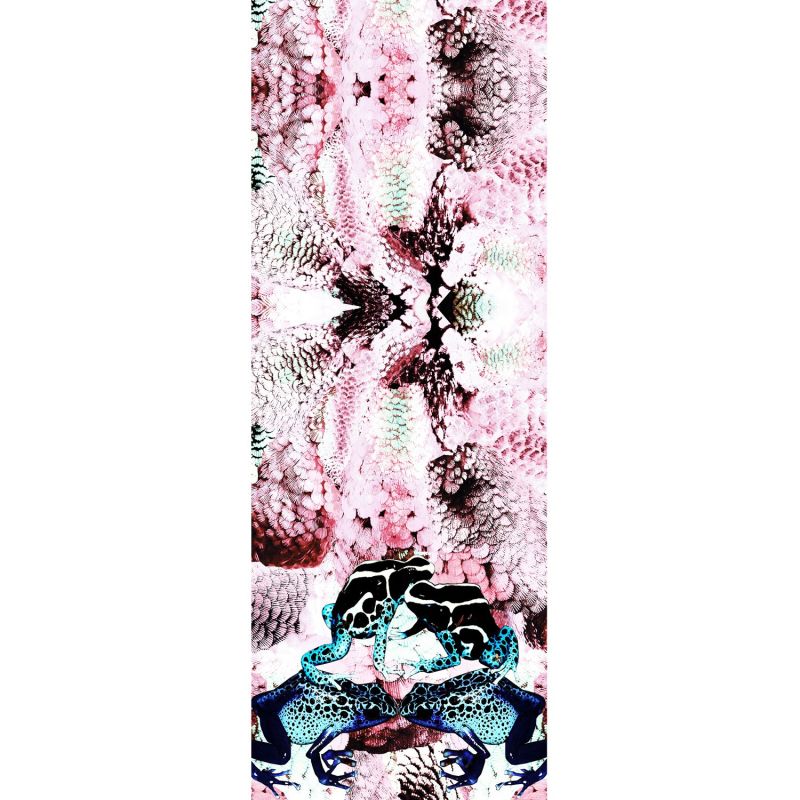 Frogs & Feathers Pink Small Silk Scarf image