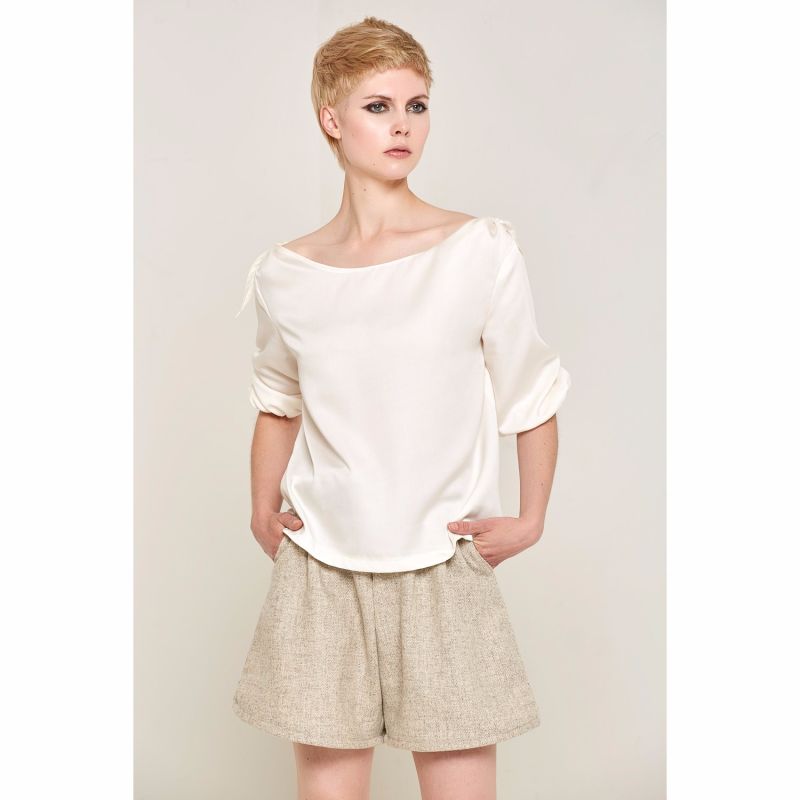 Bamboo Silk Shirley Top White image