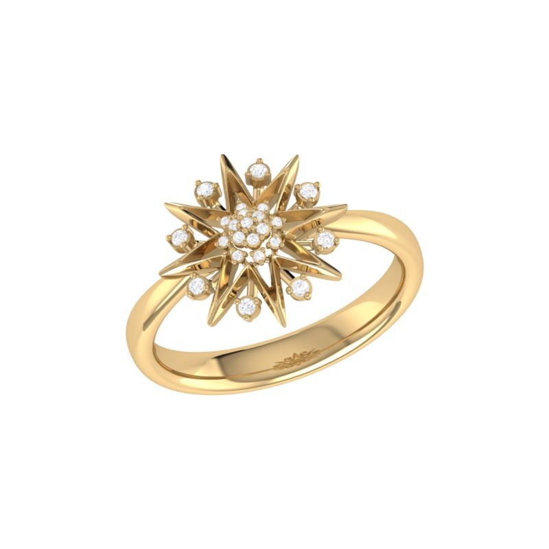 Supernova Ring In 14 Kt Yellow Gold Vermeil On Sterling Silver image