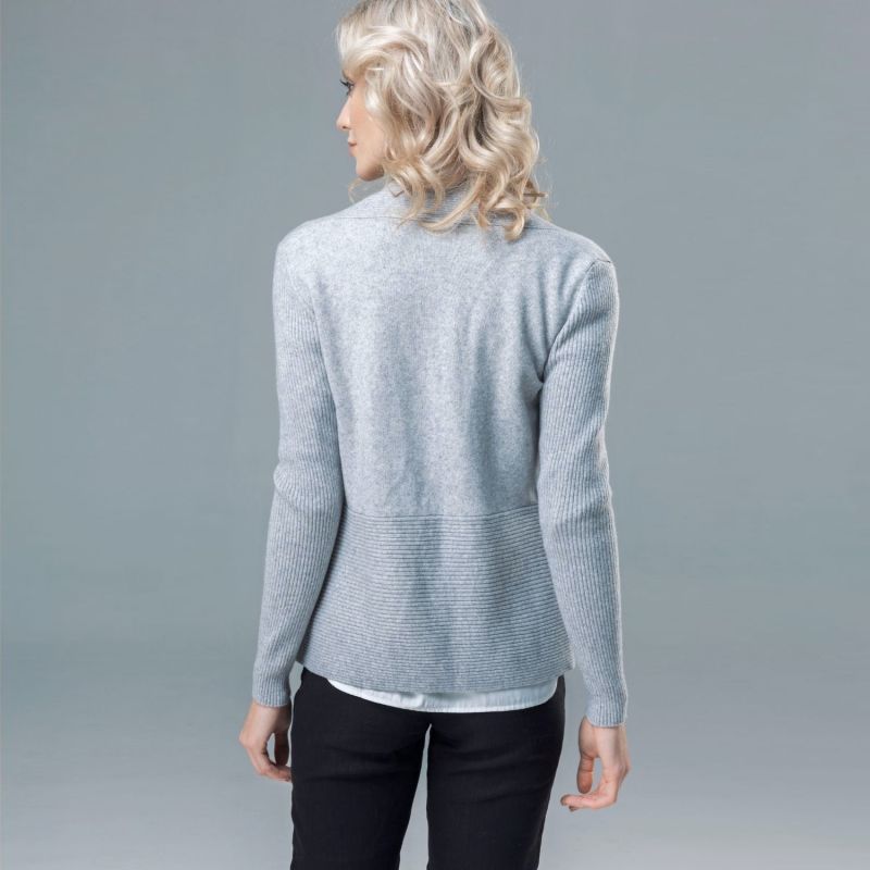 Cashmere Grey Peplum Cardigan image