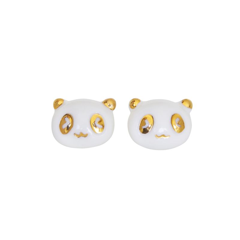 Porcelain Lucky Panda Stud Earrings image