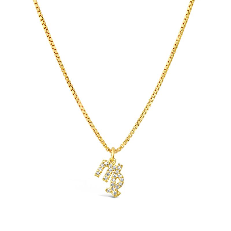 Virgo 18K Gold Vermeil Zodiac Star Sign Necklace image