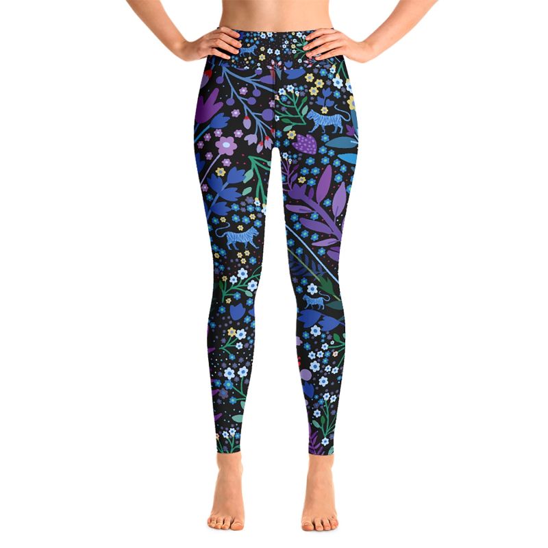 High Waist Yoga Leggings In Night Garden image