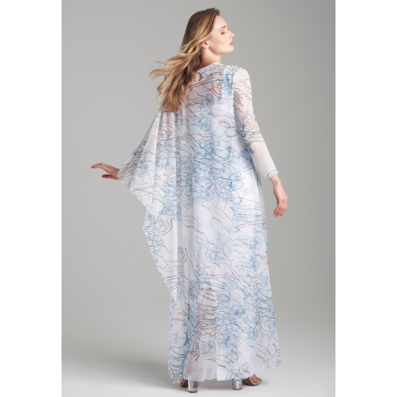 Rachel Sheer Mesh Poncho In Dancing Orchid image