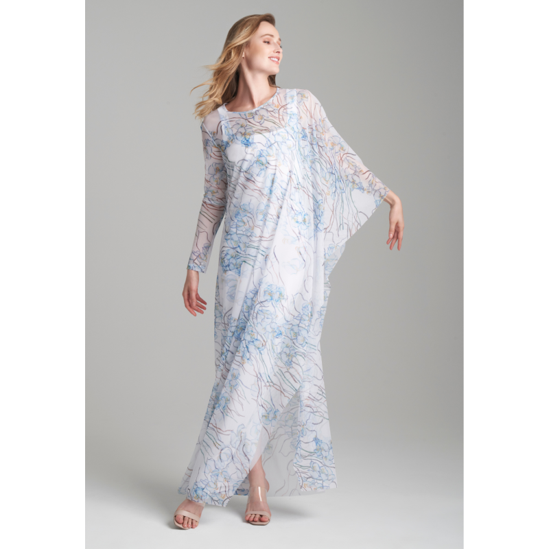 Rachel Sheer Mesh Poncho In Dancing Orchid image