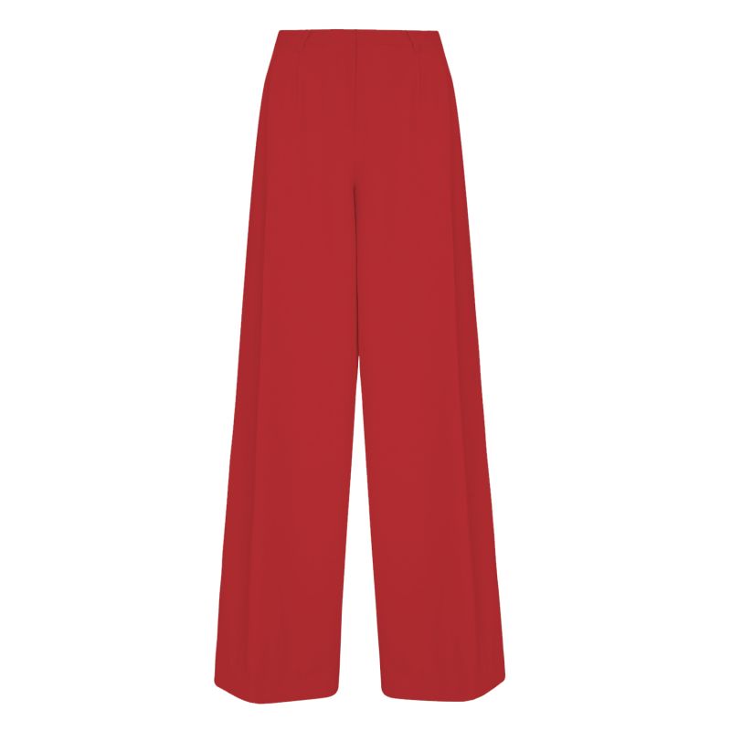 Cherry red wide-leg pants