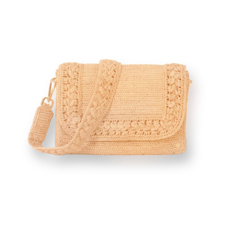 Raffia Crochet Bag with Strap Romy- Natural - Natural image