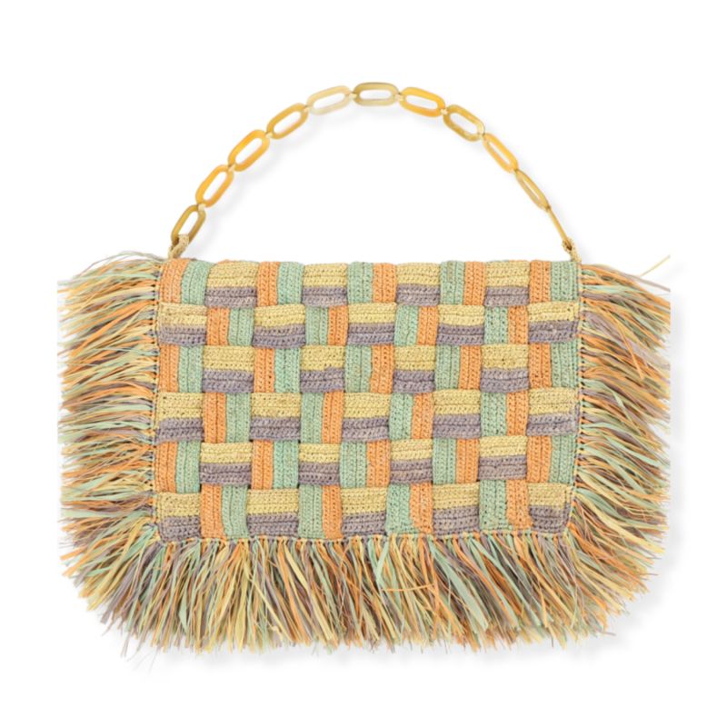 Raffia Jumbo Clutch - Pastel image