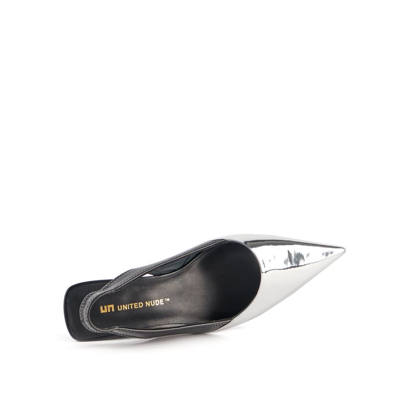 Raila Slingback Mid - Black + Silver | United Nude | Wolf & Badger
