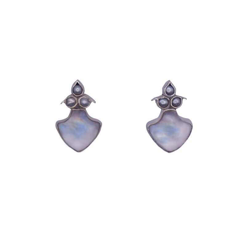 Rani Earrings Moonstone And Pearl image