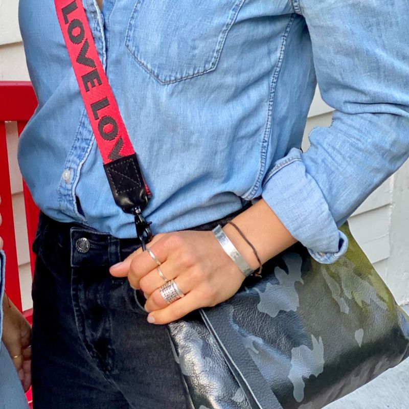 Nancy Crossbody Bag In Black Camo Lynn Tallerico Wolf & Badger