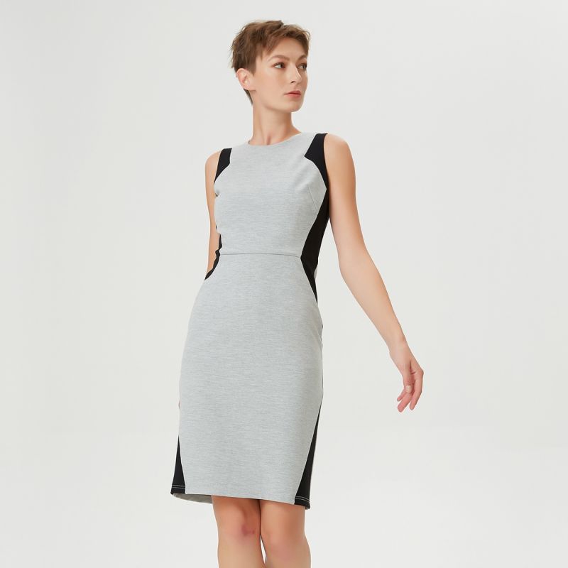 Bi-Color Block Bodycon Short Dress image