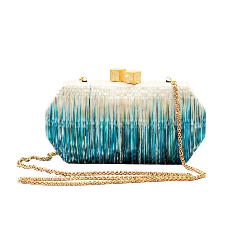 Sarsuela Handwoven Clutch Teal image