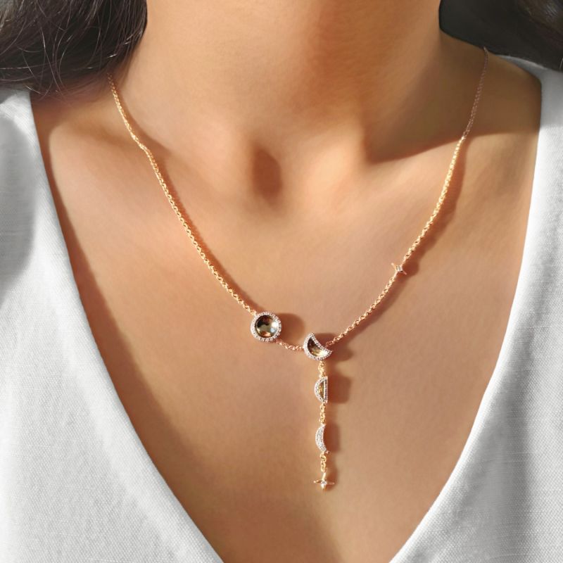 Moon Stages Necklace In 14 Kt Yellow Gold Vermeil On Sterling Silver image