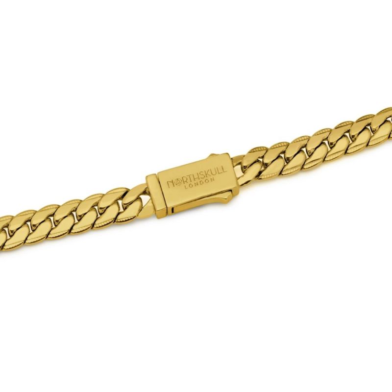 Flat Curb Chain Necklace In Gold | Northskull | Wolf & Badger