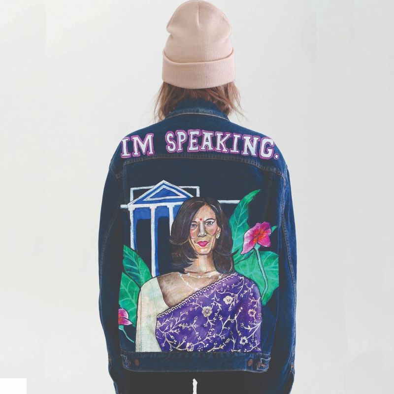 'Im Speaking' Hand Painted Levis Denim Jacket image